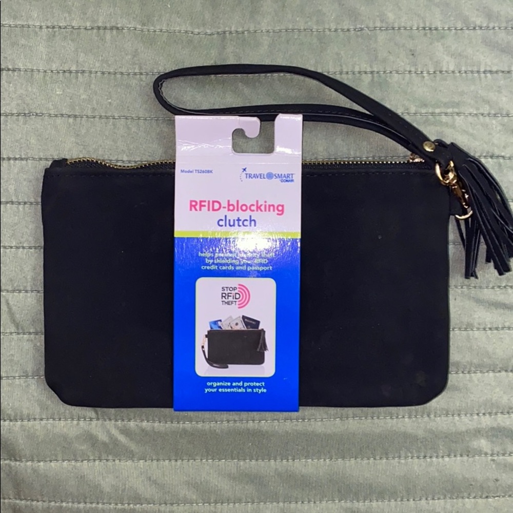 RFID-blocking clutch wristlet